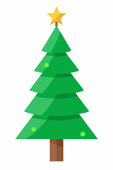 Green Christmas tree vector illustration