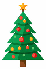 Green Christmas tree vector illustration