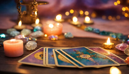 Cartomancy, Reiki, Spirituality, Background - AI generated