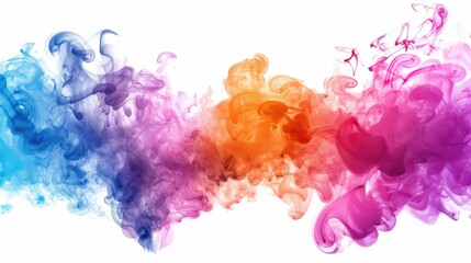 Fototapeta premium Watercolor Abstract Background with Colorful Splashes and Smoke Illustration on White Background
