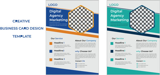 Creative business flyer design template with multiple color variation and leaflet design presentation ,flyer template A4 size.