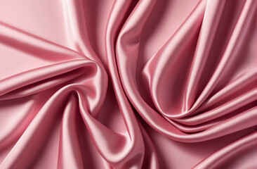 Obraz premium Background with empty pink silk flowing fabric background, luxurious fabric textile decoration for poster, banner or cover design, for luxury product display with copy space