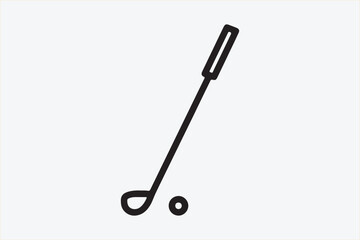 Hockey stick l icon vector and illustration art