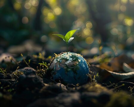 A thought provoking depiction of earth environmental challenges and the need for innovative solutions,