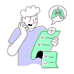 A scalable doodle mini illustration of patient report 