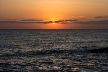 View of the sunrise on the sea