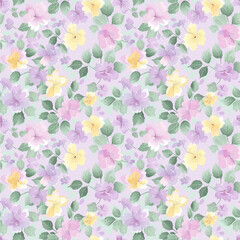 Floral variety color, form natural, seamless fabric pattern.