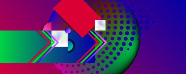 Futuristic background with Holographic Surrealism New Abstract 3D fluid creative banner, trendy bright neon colors with dynamic lines