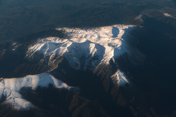 Mountain view from an airplane