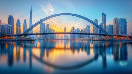 Obraz premium Cityscape Symphony: Urban Vistas & Bridge Landscape