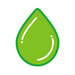 Green oil drop vector image, green water droplet icon vector illustation