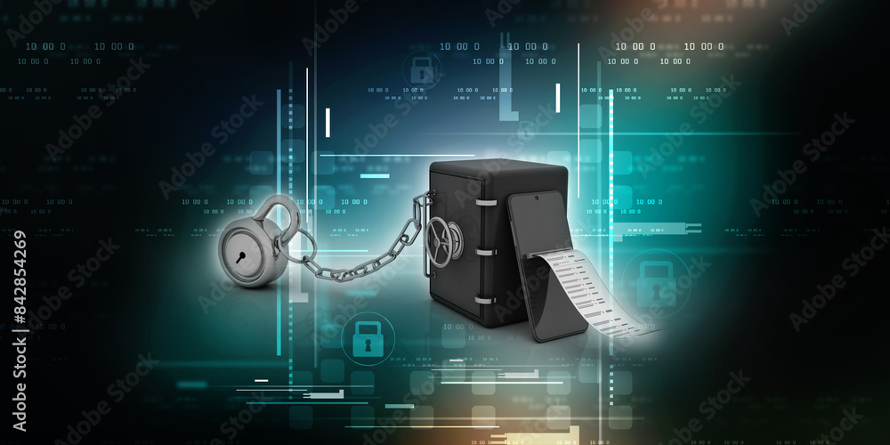 Aufkleber 3d rendering transmitter mobile security concept