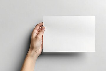 Obraz premium Blank paper mockup on hand created with generative AI