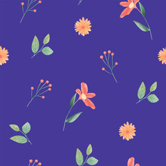 Seamless flower pattern design vector. Floral print for fabric.