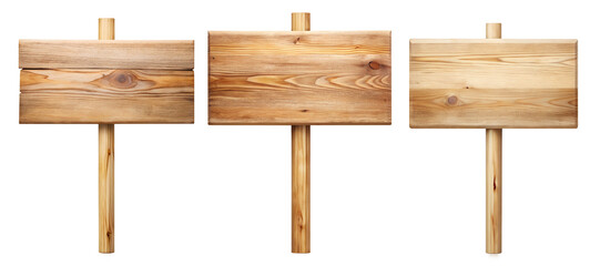 Rectangular wooden sign isolated on transparent background PNG file