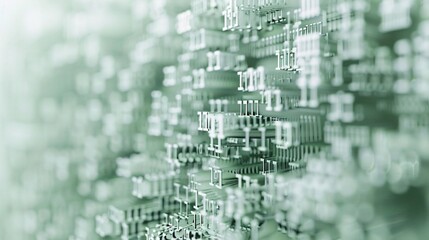 Obraz premium Abstract Green Digital Circuit Board with Binary Code, Symbolizing Technology and Innovation -digital background -Generative AI