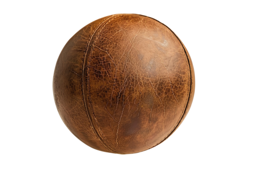 Vintage leather ball . sports history and retro-themed designs.