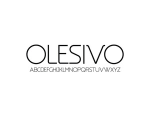 Olesivo font for logo and headline. Isolated vector typeset
