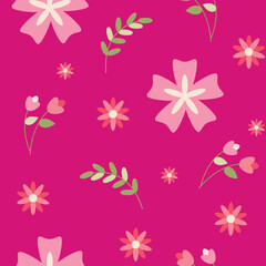 Seamless flower pattern design vector. Floral print for fabric.