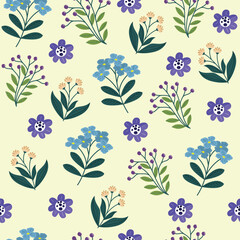 Seamless flower pattern design vector. Floral print for fabric.