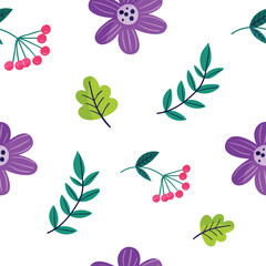 Seamless flower pattern design vector. Floral print for fabric.