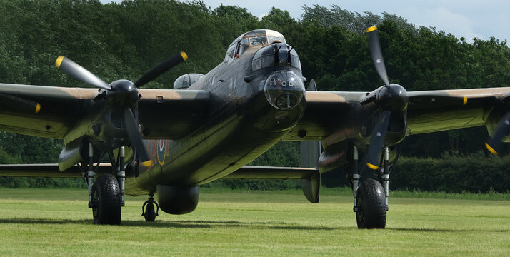 East Kirkby, Lincolnshire, UK. May 2024. The Avro Lancaster is a British Second World War heavy bomber. It was designed and manufactured by Avro as a contemporary of the Handley Page Halifax,
