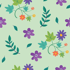 Seamless flower pattern design vector. Floral print for fabric.