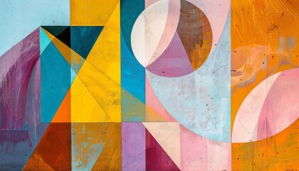 Abstract pastel geometric shapes,