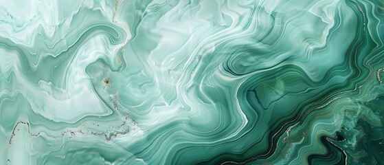 Obraz premium Abstract green marble texture background. Fluid art design in various shades of green creating an elegant and natural pattern.