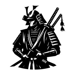 Obraz premium samurai warrior character illustration 
