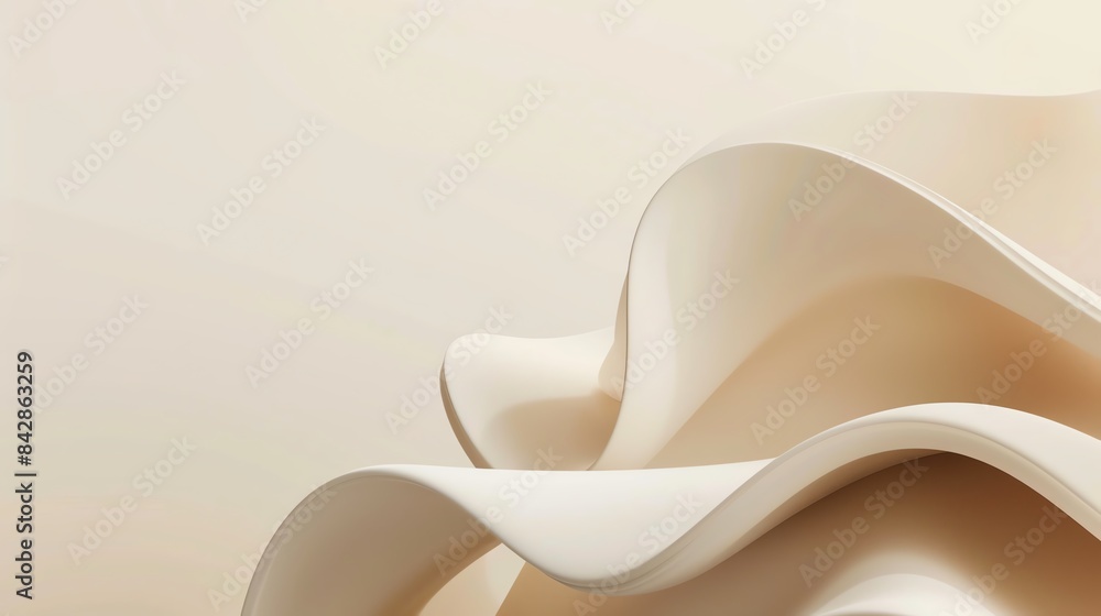 Poster elegant close-up of a beautiful abstract object with soft, flowing curves and a neutral palette idea