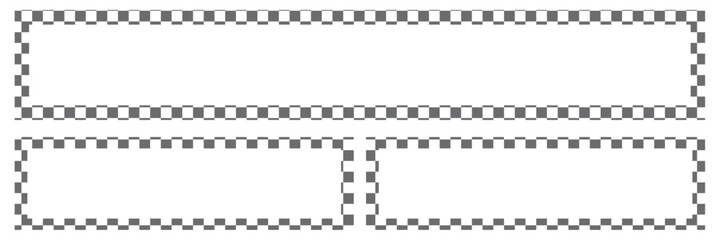 Rectangle frame with checkered print on borders. Rectangular vignette with checkerboard, race flag or chess game pattern isolated on white background. Vector illistration. EPS 10 Save to Library