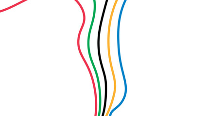 Olympic games straight lines. Olympic color ring, game line, modern design. vector illustration