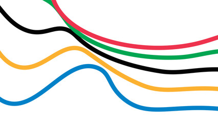 Olympic games straight lines, Olympic color ring, game line, modern, design. Banner or backdrop with colorful stripes symbol and copy space for text. vector illustration