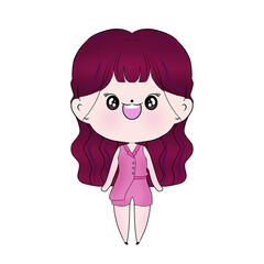 Girl cartoon character dressed fashionably With a variety of outfits
