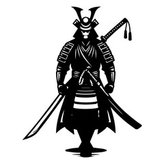 Obraz premium samurai warrior character illustration 