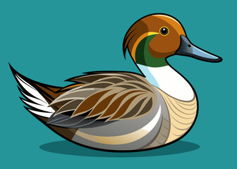 Vector illustration of northern pintail duck 