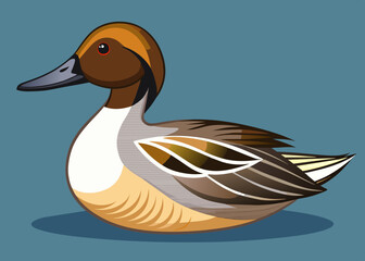 Vector illustration of northern pintail duck 
