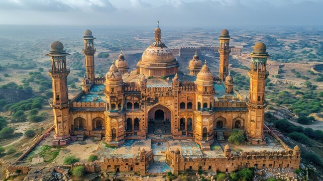 Elevated view of the magnificent Makli Necropolis in Sindh