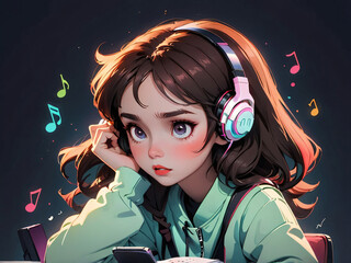 Anime girl try to heal from depression | Listening to music with depression | Mind
