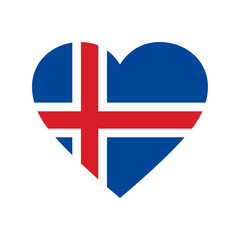 Fototapeta premium Iceland flag in heart shape