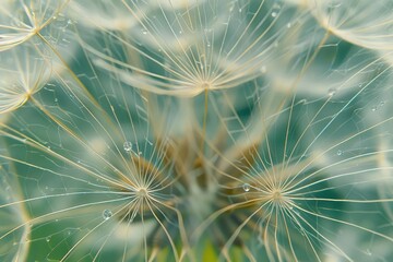 Obraz premium Closeup of dandelion seeds,