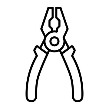 black outline pliers tool clip art preview
