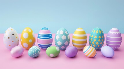 Fototapeta premium Colorful Easter eggs with various patterns,