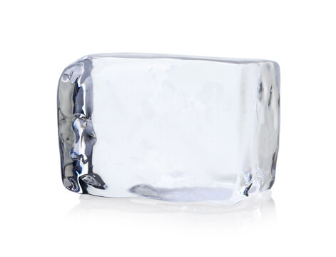 One block of ice isolated on white