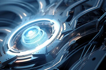Fototapeta premium Light, star, fractal, design, pattern, art, blue, illustration, motion, spiral, wallpaper, color, energy, space, explosion, flower, texture, glow, bright, circle, vector, black, christmas, concept