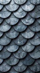 Grey metallic scale pattern with textured surface, abstract background. Industrial design and architectural concept