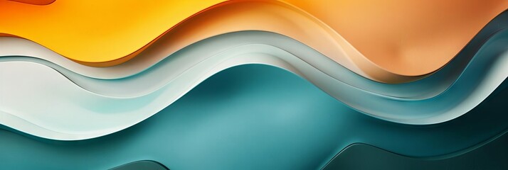 Abstract shapes in blue, green, and orange, rounded forms on light background, soft lighting, simple composition.