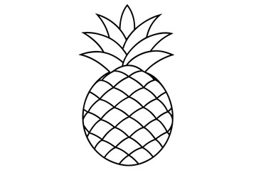 pineapple outline silhouette vector illustration