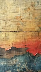 Obraz premium Mixed Media Art Closeup of a canvas combining traditional painting with digital elements, reflecting the trend of mixed media in art